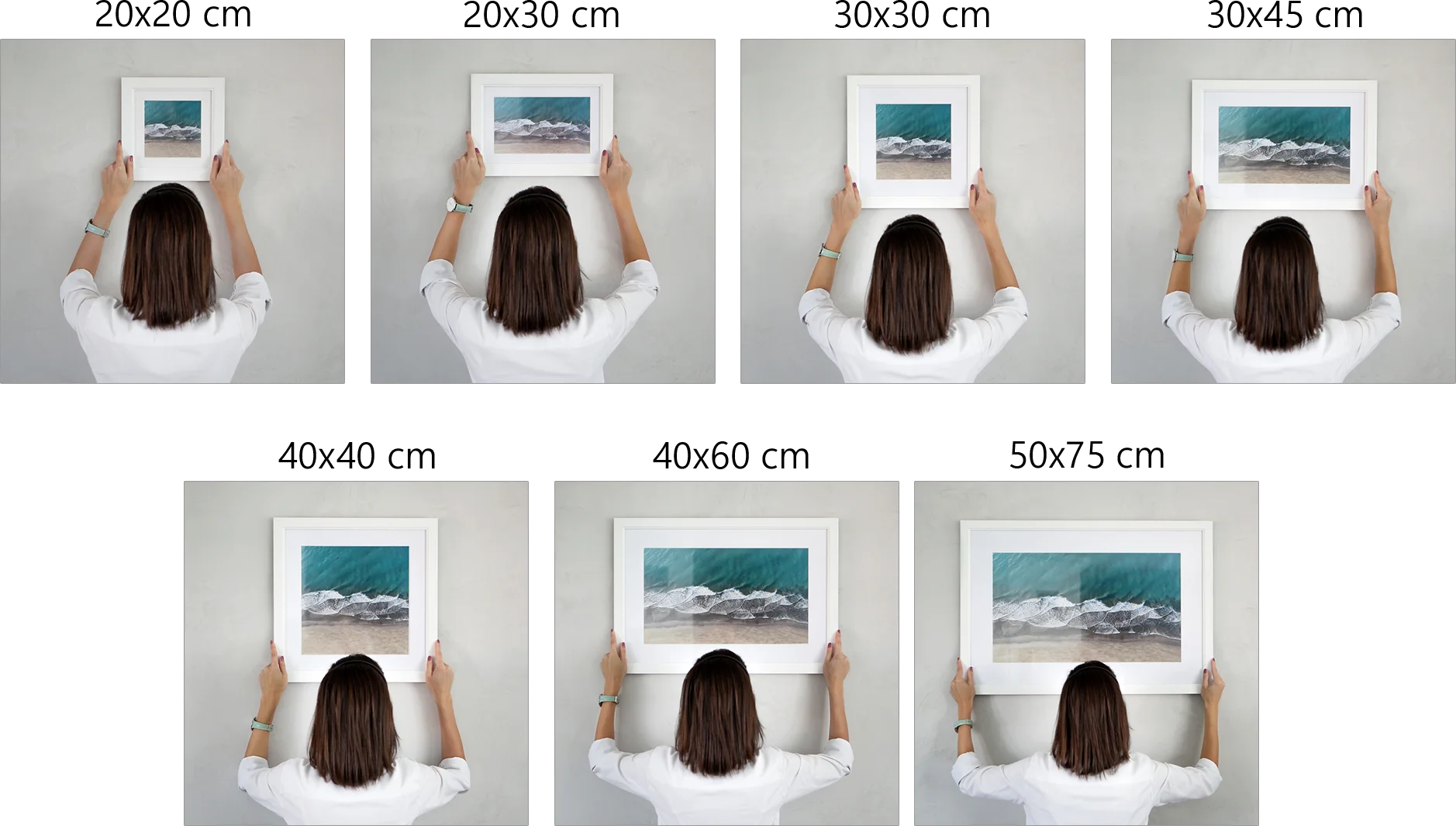 Náhľad tlačenej fotografie s veľkým bielym rámikom